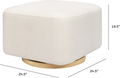Babyletto Kiwi Gliding Ottoman - Performance Cream Eco-Weave w/ Light Wood Base - M26385PCMEWLB