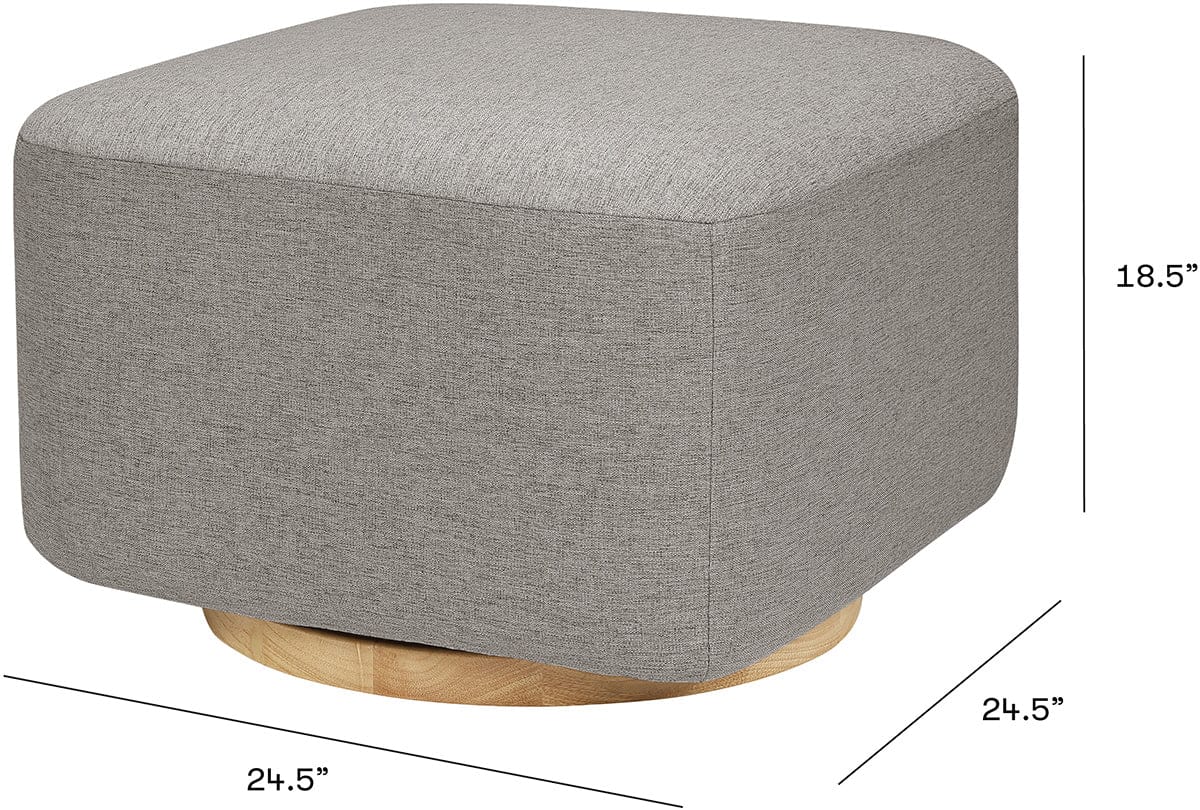 Babyletto Kiwi Gliding Ottoman - Performance Grey Eco-Weave w/ Light Wood Base - M26385PGEWLB
