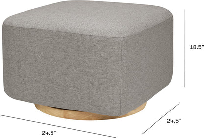 Babyletto Kiwi Gliding Ottoman - Performance Grey Eco-Weave w/ Light Wood Base - M26385PGEWLB