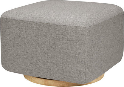 Babyletto Kiwi Gliding Ottoman - Performance Grey Eco-Weave w/ Light Wood Base - M26385PGEWLB
