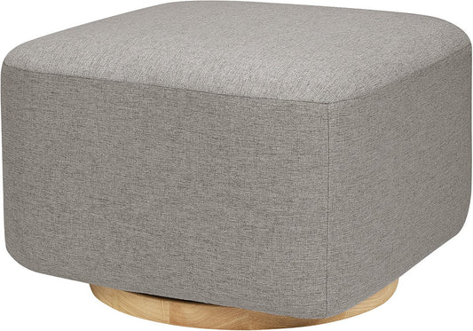 Babyletto Kiwi Gliding Ottoman - Performance Grey Eco-Weave w/ Light Wood Base - M26385PGEWLB