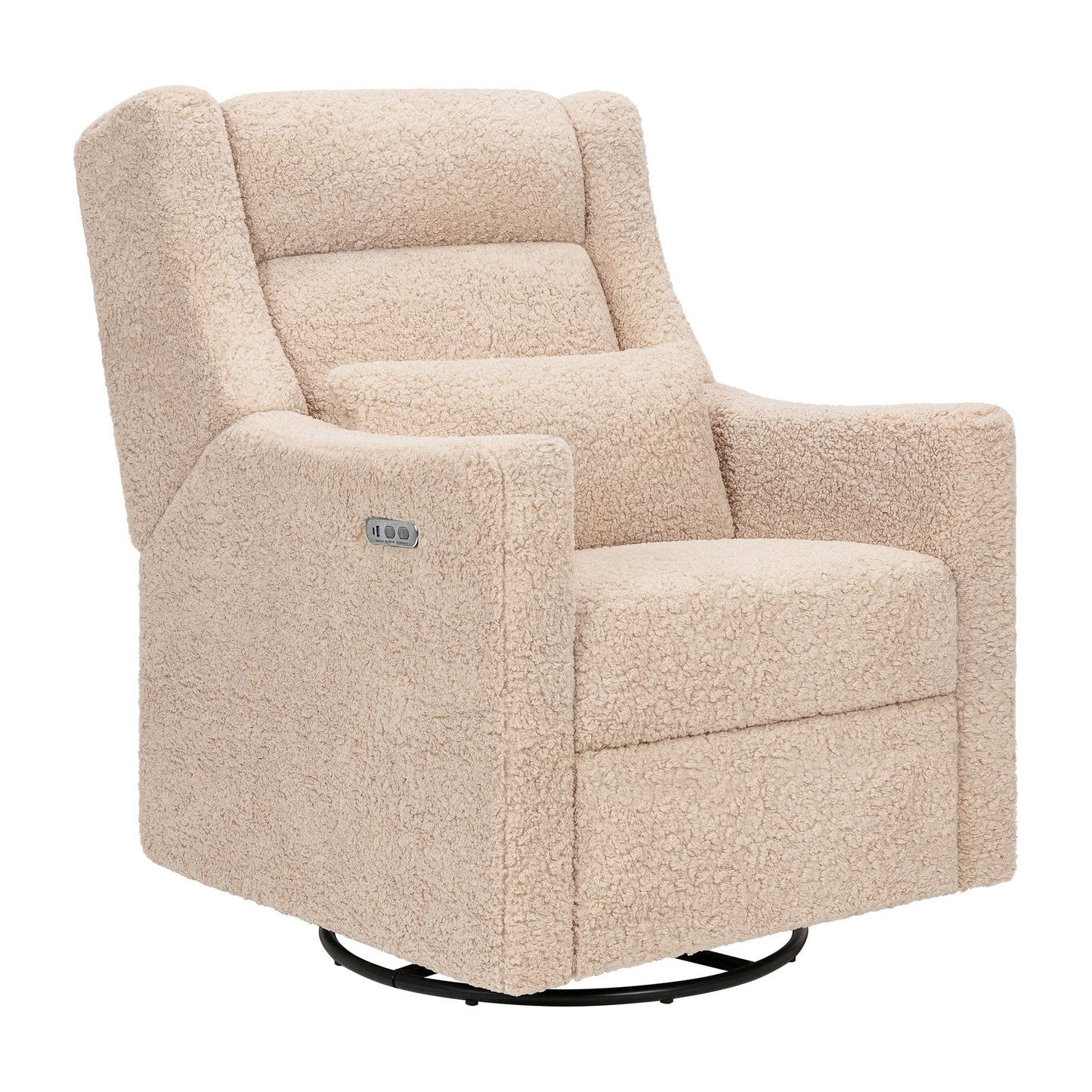 Babyletto Kiwi Plus Electric Recliner Swivel Glider w/ Adjustable Headrest + USB Port - Chai Shearling - M11286CSG