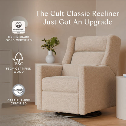 Babyletto Kiwi Plus Electric Recliner Swivel Glider w/ Adjustable Headrest + USB Port - Chai Shearling - M11286CSG