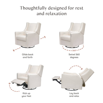 Babyletto Kiwi Recliner and Swivel Glider - Performance Cream Eco-Weave - M11277PCMEW