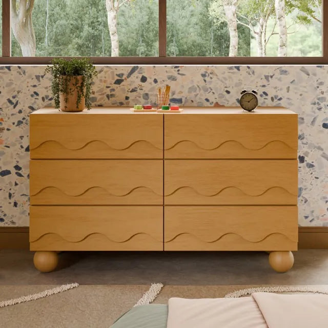 Babyletto Lido Wave 6-Drawer Assembled Dresser - Honey - M31116HY
