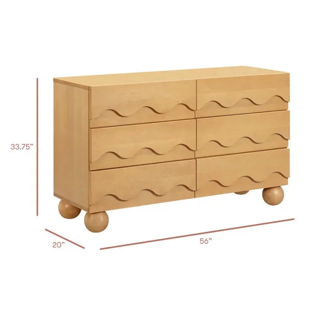 Babyletto Lido Wave 6-Drawer Assembled Dresser - Honey - M31116HY