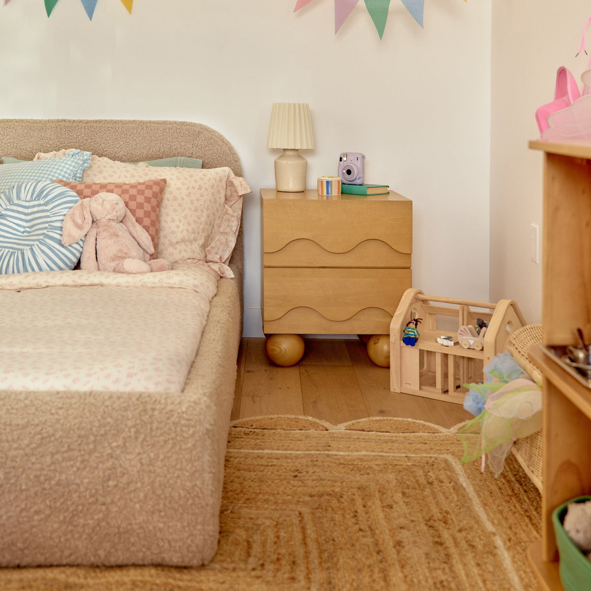 Babyletto Lido Wave Assembled Nightstand - Honey