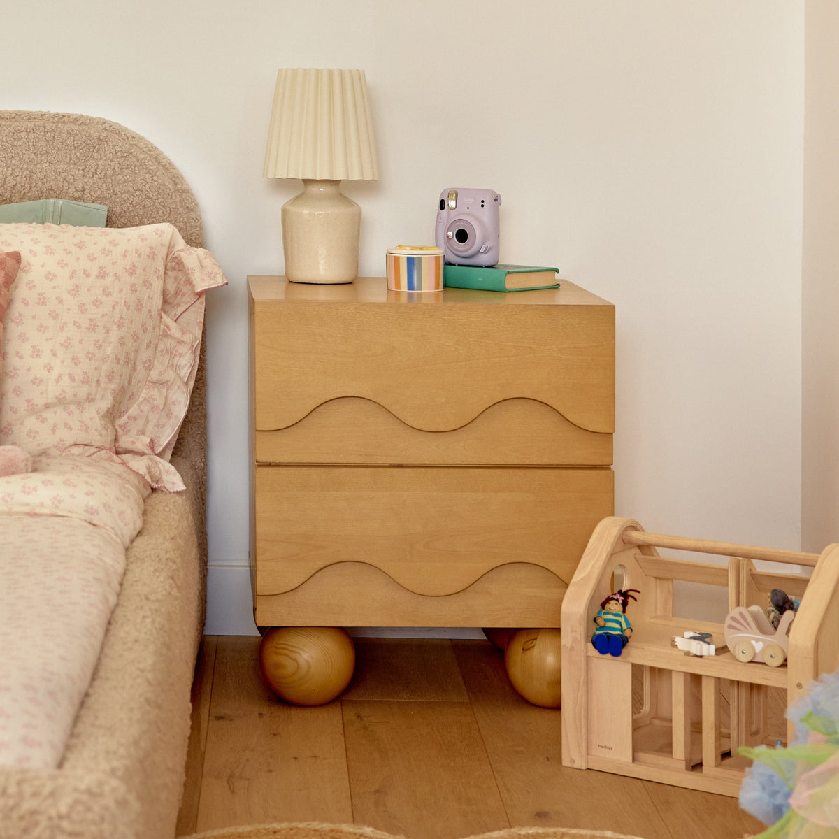 Babyletto Lido Wave Assembled Nightstand - Honey