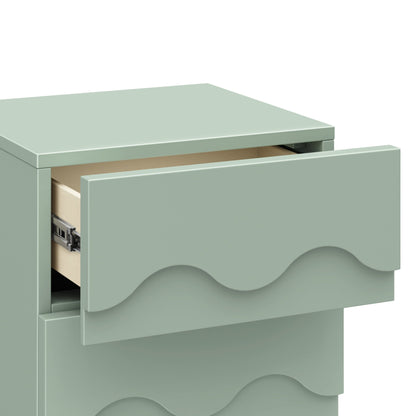 Babyletto Lido Wave Assembled Nightstand - Light Sage/Honey