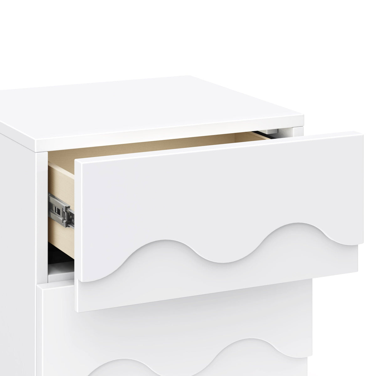 Babyletto Lido Wave Assembled Nightstand - White/Honey