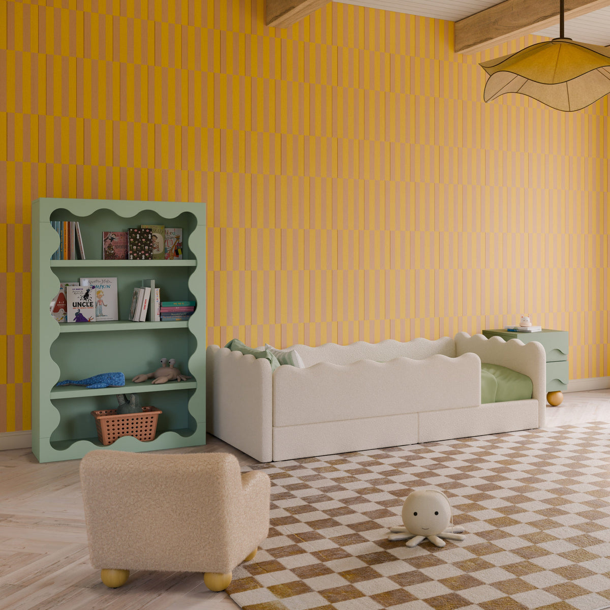 Babyletto Lido Wave Bookcase - Light Sage