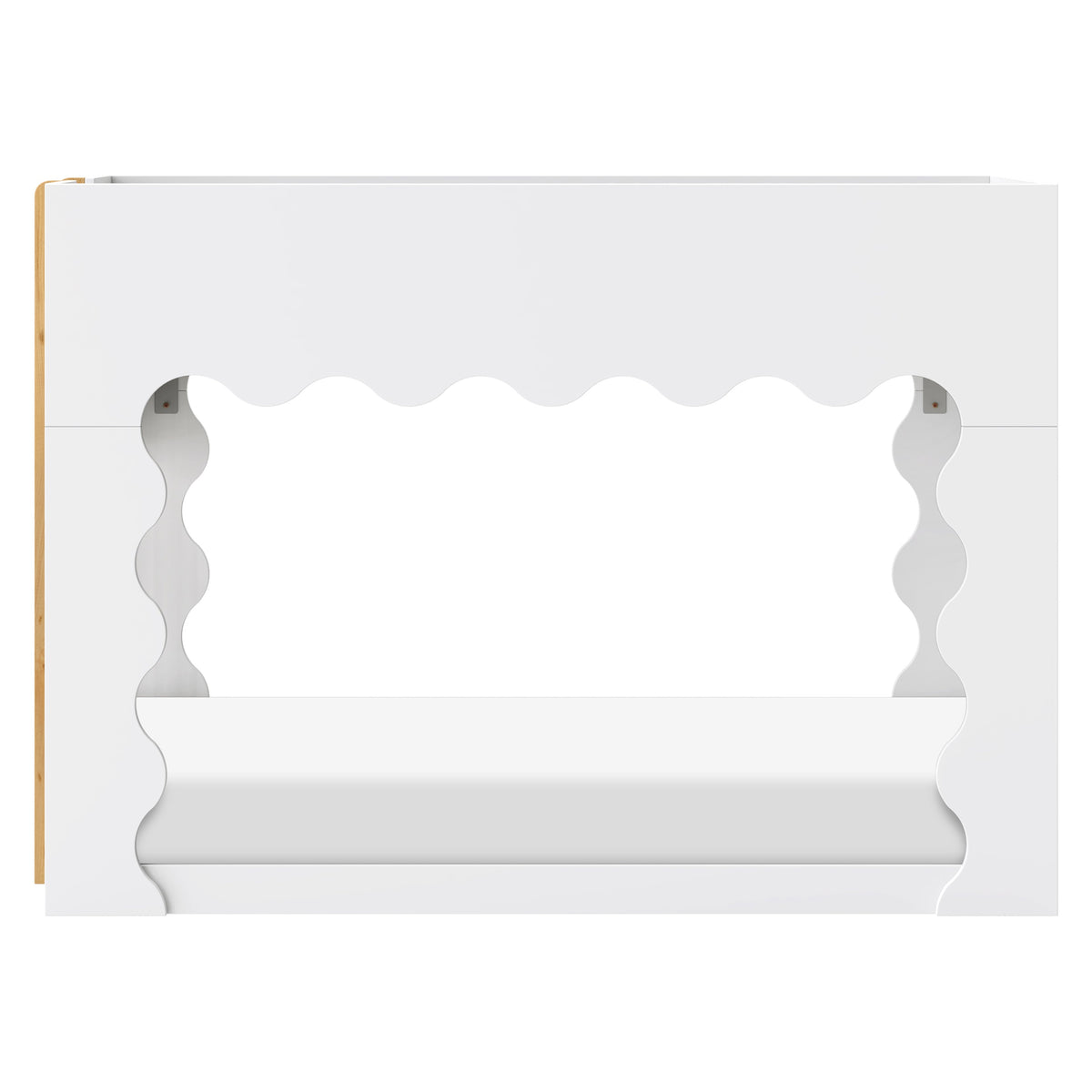 Babyletto Lido Wave Convertible Low-Profile Bunk Bed - White/Honey