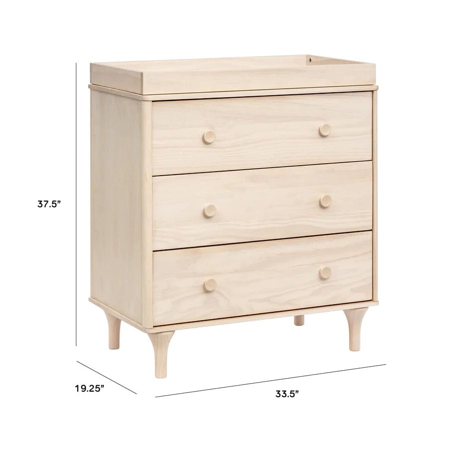 Babyletto Lolly 3-Drawer Changer Dresser, KD w/Removable Changing Tray - Washed Natural - M9023NX