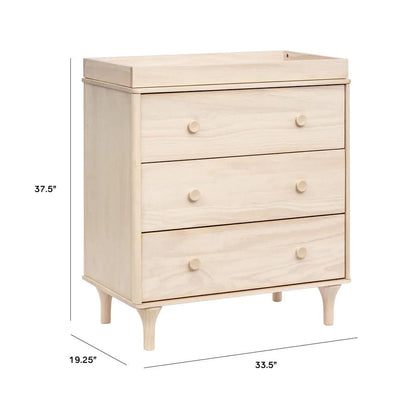 Babyletto Lolly 3-Drawer Changer Dresser, KD w/Removable Changing Tray - Washed Natural - M9023NX