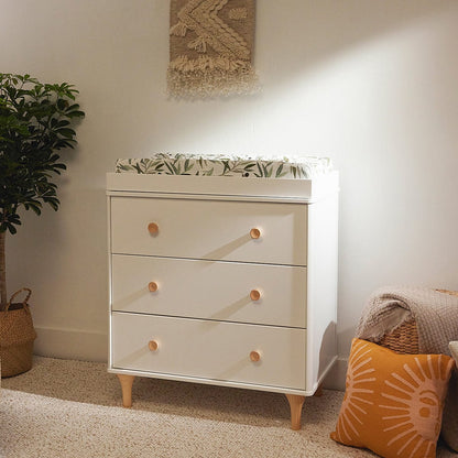 Babyletto Lolly 3-Drawer Changer Dresser, KD with Removable Changing Tray - White Natural - M9023WN