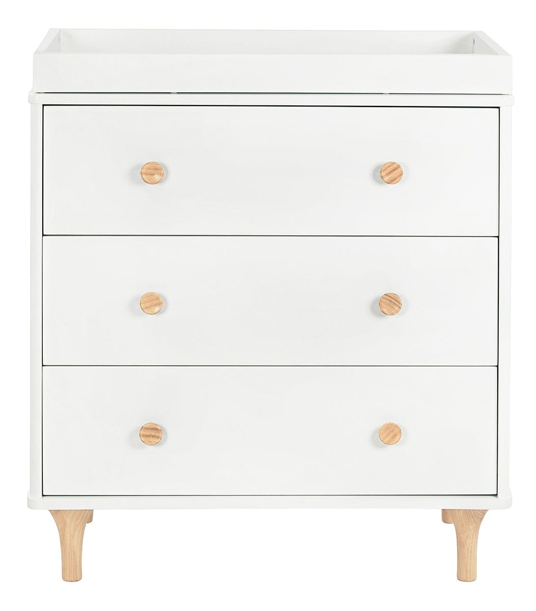 Babyletto Lolly 3-Drawer Changer Dresser, KD with Removable Changing Tray - White Natural - M9023WN