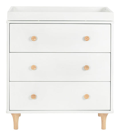 Babyletto Lolly 3-Drawer Changer Dresser, KD with Removable Changing Tray - White Natural - M9023WN