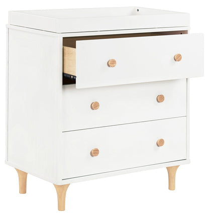 Babyletto Lolly 3-Drawer Changer Dresser, KD with Removable Changing Tray - White Natural - M9023WN