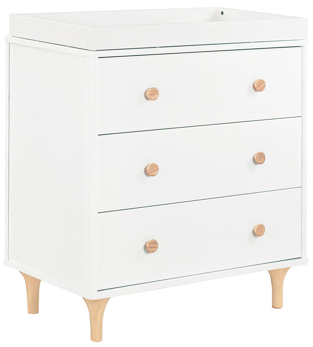 Babyletto Lolly 3-Drawer Changer Dresser, KD with Removable Changing Tray - White Natural - M9023WN