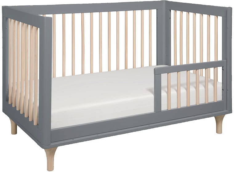 Babyletto Lolly 3-In-1 Convertible Crib with Toddler Bed Conversion Kit - Grey/Washed Natural