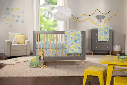 Babyletto Lolly 3-In-1 Convertible Crib with Toddler Bed Conversion Kit - Grey/Washed Natural