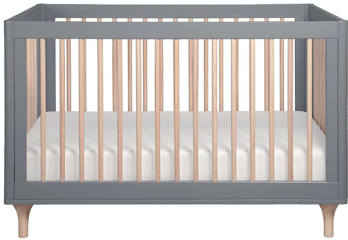 Babyletto Lolly 3-In-1 Convertible Crib with Toddler Bed Conversion Kit - Grey/Washed Natural