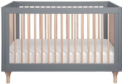 Babyletto Lolly 3-In-1 Convertible Crib with Toddler Bed Conversion Kit - Grey/Washed Natural