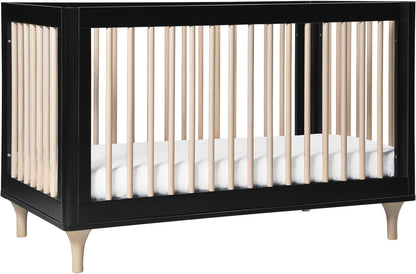 Babyletto Lolly 3-In-1 Convertible Crib with Toddler Bed Conversion Kit - Black/WashedNatural - M9001BNX