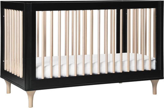 Babyletto Lolly 3-In-1 Convertible Crib with Toddler Bed Conversion Kit - Black/WashedNatural - M9001BNX