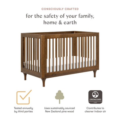 Babyletto Lolly 3-In-1 Convertible Crib with Toddler Bed Conversion Kit - Natural Walnut - M9001NL