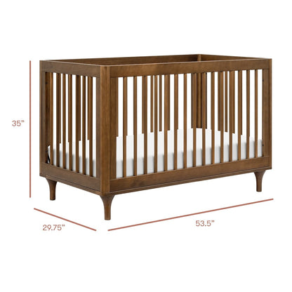 Babyletto Lolly 3-In-1 Convertible Crib with Toddler Bed Conversion Kit - Natural Walnut - M9001NL