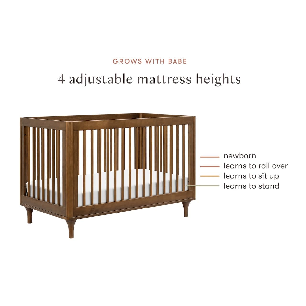 Babyletto Lolly 3-In-1 Convertible Crib with Toddler Bed Conversion Kit - Natural Walnut - M9001NL