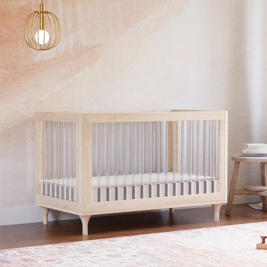 Babyletto Lolly 3-In-1 Convertible Crib with Toddler Bed Conversion Kit - Washed Natural / Acrylic - M9001KNX
