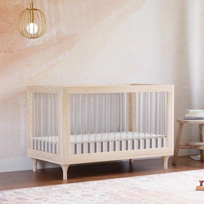 Babyletto Lolly 3-In-1 Convertible Crib with Toddler Bed Conversion Kit - Washed Natural / Acrylic - M9001KNX