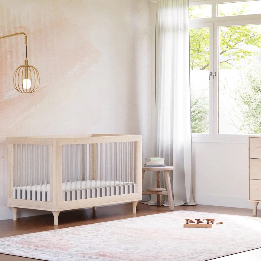 Babyletto Lolly 3-In-1 Convertible Crib with Toddler Bed Conversion Kit - Washed Natural / Acrylic - M9001KNX