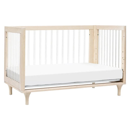 Babyletto Lolly 3-In-1 Convertible Crib with Toddler Bed Conversion Kit - Washed Natural / Acrylic - M9001KNX