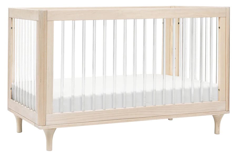 Babyletto Lolly 3-In-1 Convertible Crib with Toddler Bed Conversion Kit - Washed Natural / Acrylic - M9001KNX