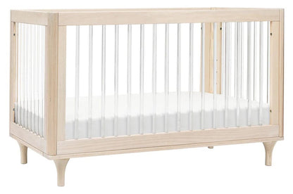 Babyletto Lolly 3-In-1 Convertible Crib with Toddler Bed Conversion Kit - Washed Natural / Acrylic - M9001KNX