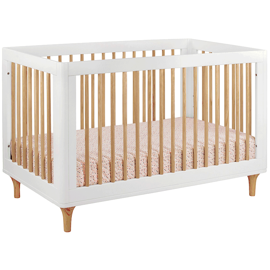 Babyletto Lolly 3-In-1 Convertible Crib with Toddler Bed Conversion Kit - White/Natural - M9001WN