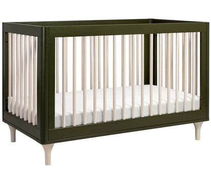 Babyletto Lolly 3-In-1 Convertible Crib with Toddler Bed Conversion - Olive/Washed Natural