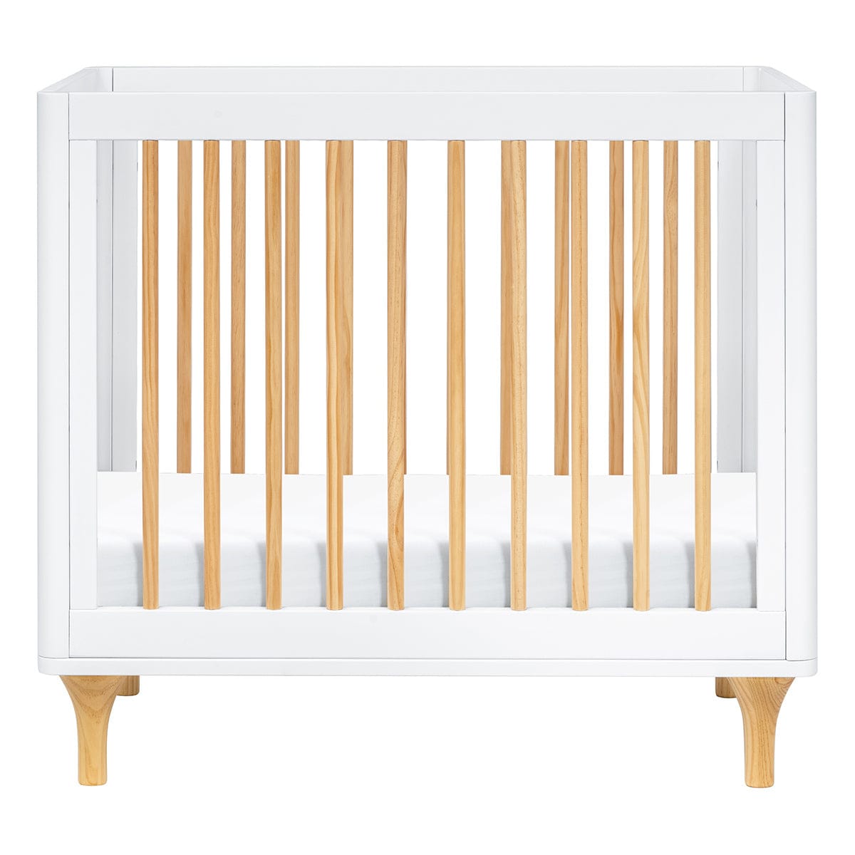 Babyletto Lolly 4-in-1 Convertible Mini Crib w/ Toddler Bed Conversion Kit - White/Natural - M9098WN