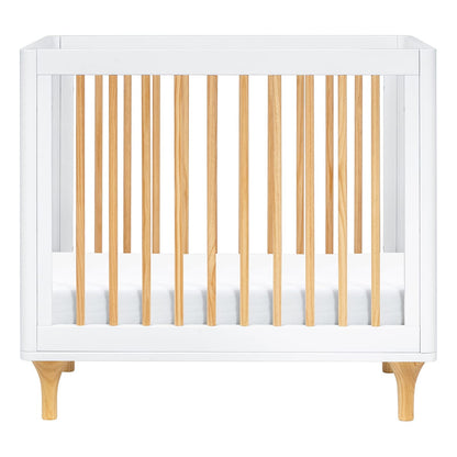 Babyletto Lolly 4-in-1 Convertible Mini Crib w/ Toddler Bed Conversion Kit - White/Natural - M9098WN