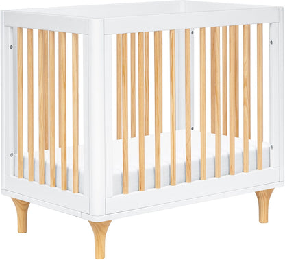 Babyletto Lolly 4-in-1 Convertible Mini Crib w/ Toddler Bed Conversion Kit - White/Natural - M9098WN