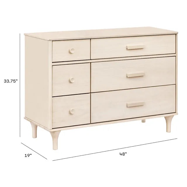 Babyletto Lolly 6-Drawer Assembled Double Dresser - Washed Natural - M9016NX
