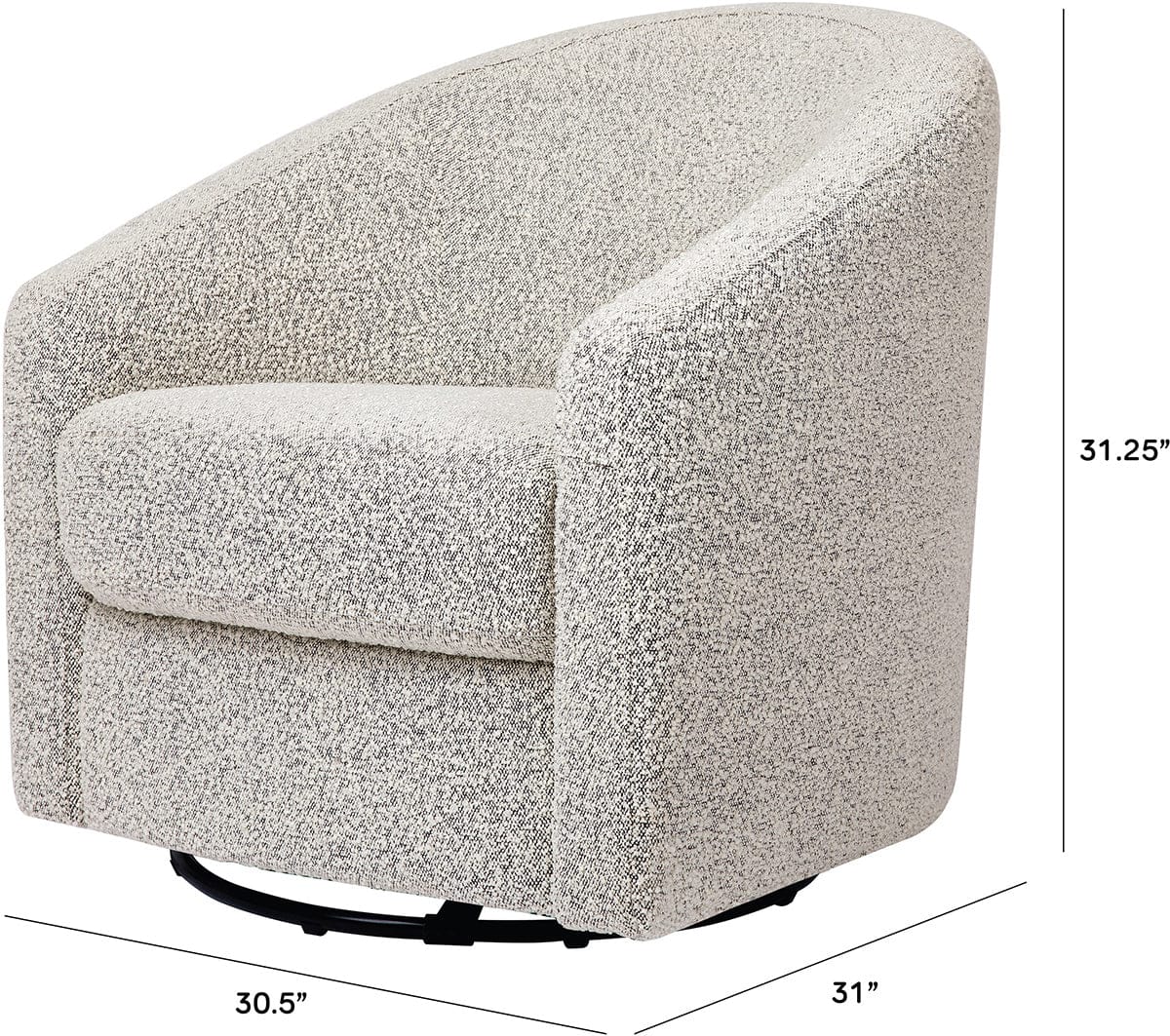 Babyletto Madison Swivel Glider - Black White Boucle - M5887BWB