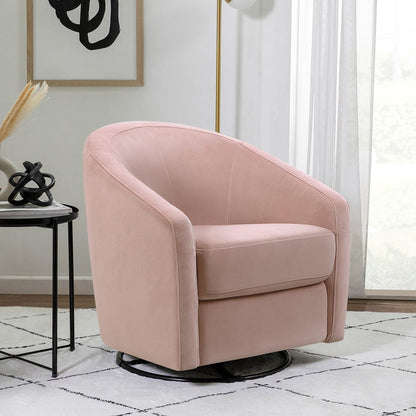 Babyletto Madison Swivel Glider - Blush Pink Velvet - M5887BPV
