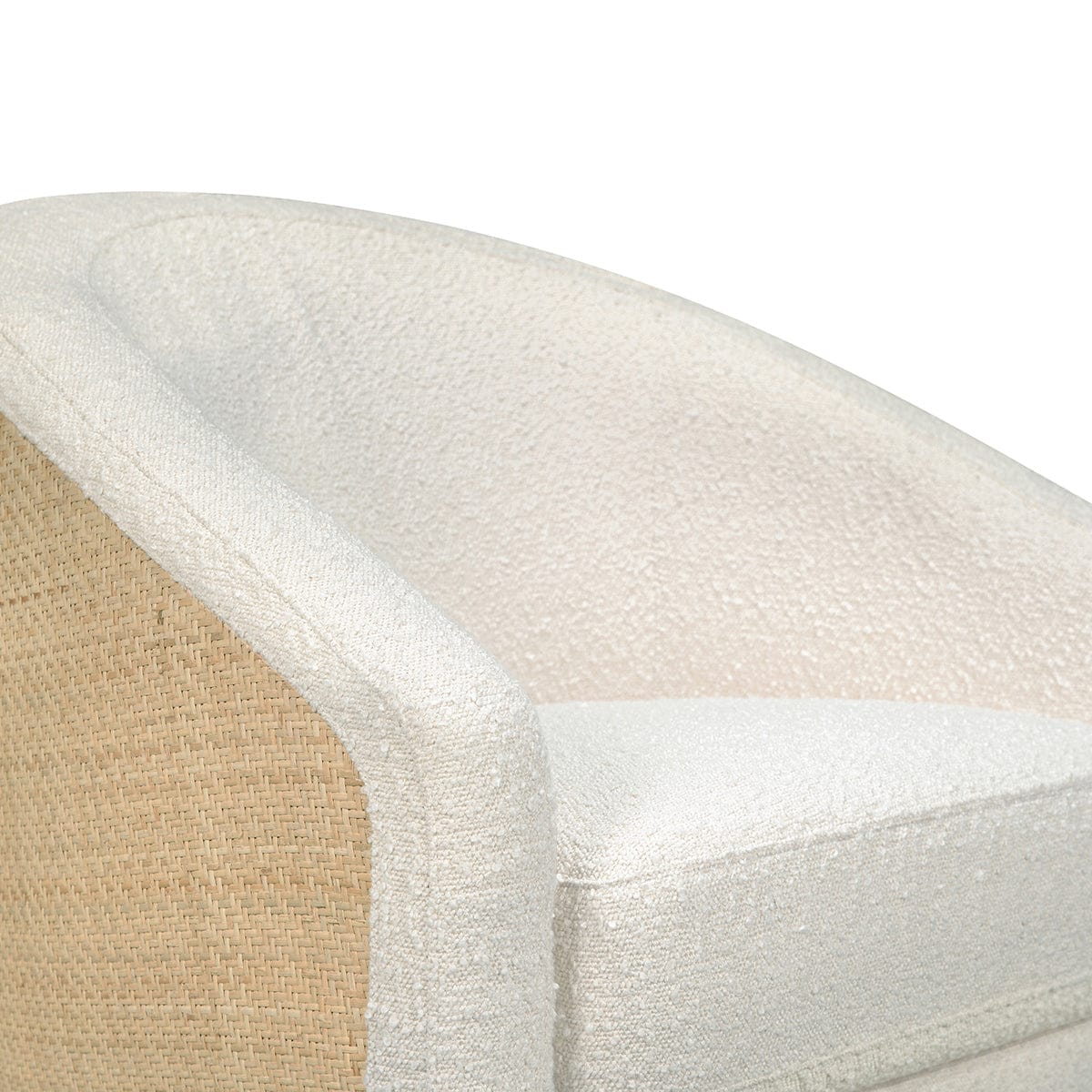 Babyletto Madison Swivel Glider - Ivory Boucle & Cane w/Light Wood Base - M5887WBCL