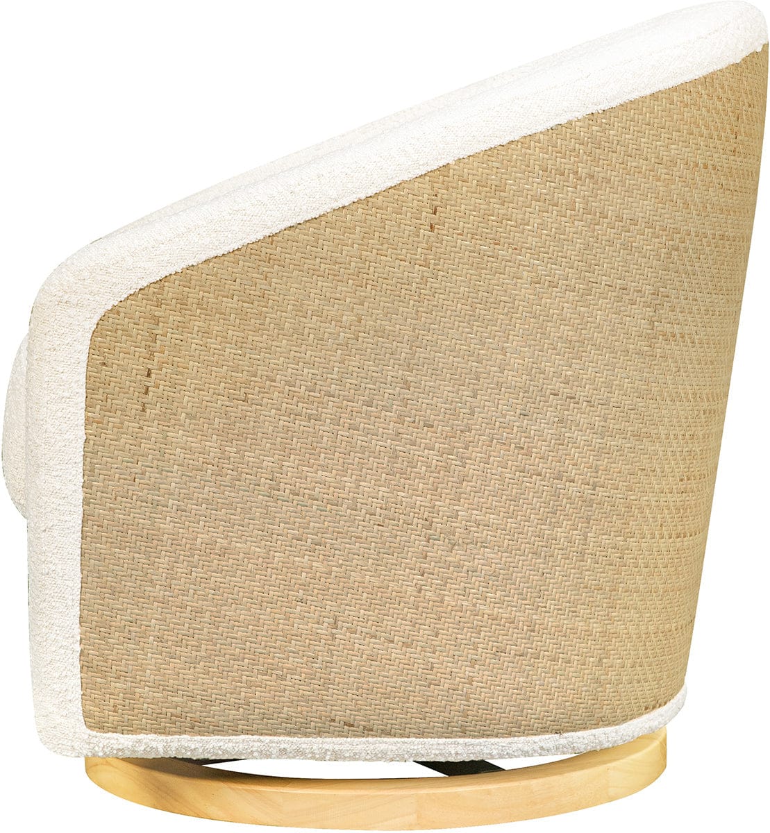 Babyletto Madison Swivel Glider - Ivory Boucle & Cane w/Light Wood Base - M5887WBCL