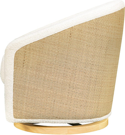 Babyletto Madison Swivel Glider - Ivory Boucle & Cane w/Light Wood Base - M5887WBCL