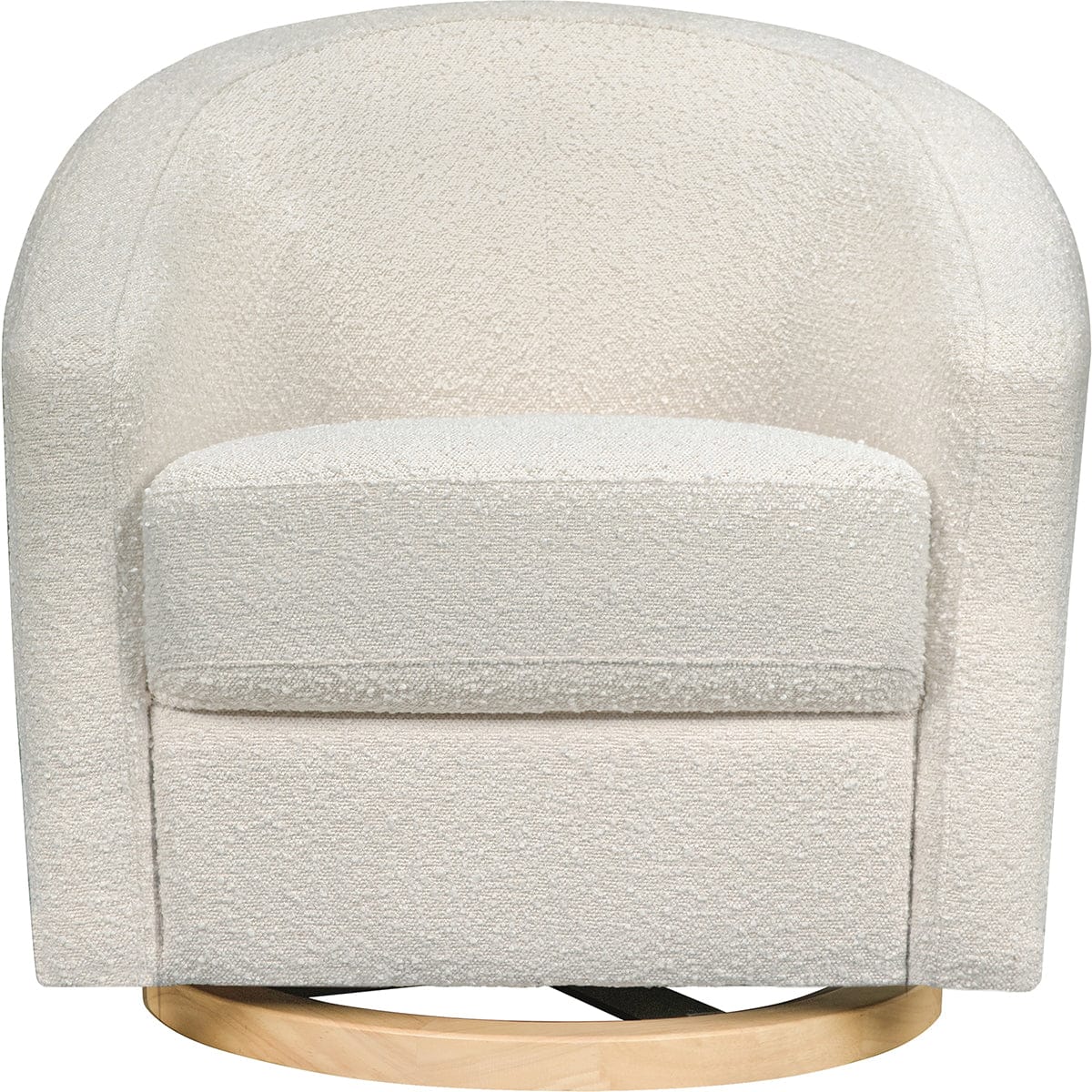 Babyletto Madison Swivel Glider - Ivory Boucle & Cane w/Light Wood Base - M5887WBCL